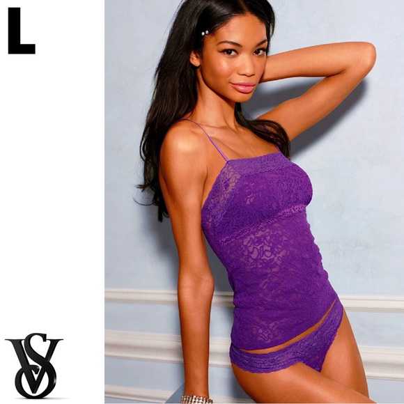 Victoria's Secret Eggplant Sheer Lace Nightwear Top